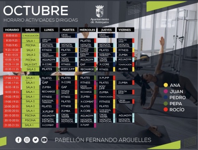 Horario Actividades Mes de Octubre