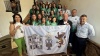 El alcalde Manolo Barón recibe al equipo infantil femenino del Club Balonmano Los Dólmenes tras proclamarse campeón de la Copa de Andalucía